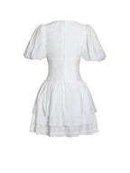 Caitlyn Bubble Sleeve Layered Mini Corset Dress - HOUSE OF SHE