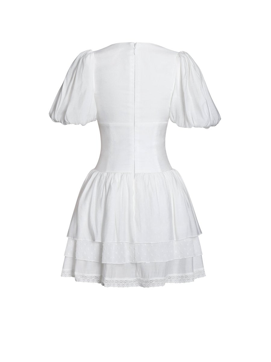 Caitlyn Bubble Sleeve Layered Mini Corset Dress - HOUSE OF SHE