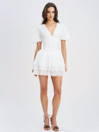 Caitlyn Bubble Sleeve Layered Mini Corset Dress - HOUSE OF SHE