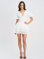Caitlyn Bubble Sleeve Layered Mini Corset Dress - HOUSE OF SHE