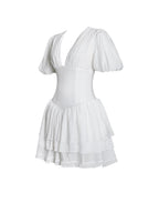 Caitlyn Bubble Sleeve Layered Mini Corset Dress - HOUSE OF SHE