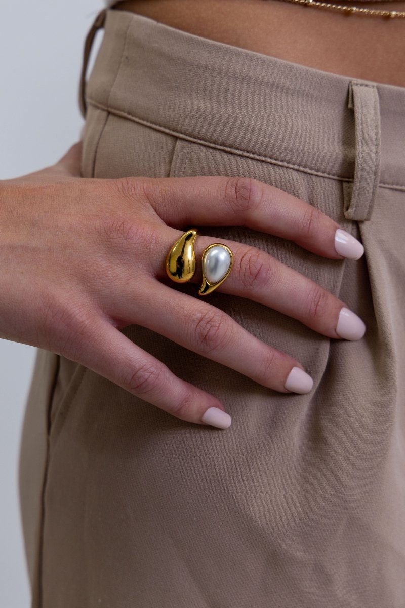 Cami Pearl Stacked Ring - HOUSE OF SHE