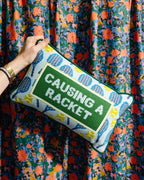Causing A Racket Needlepoint Pillow - HOUSE OF SHE