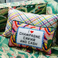 Caviar and Cash Needlepoint Pillow - HOUSE OF SHE