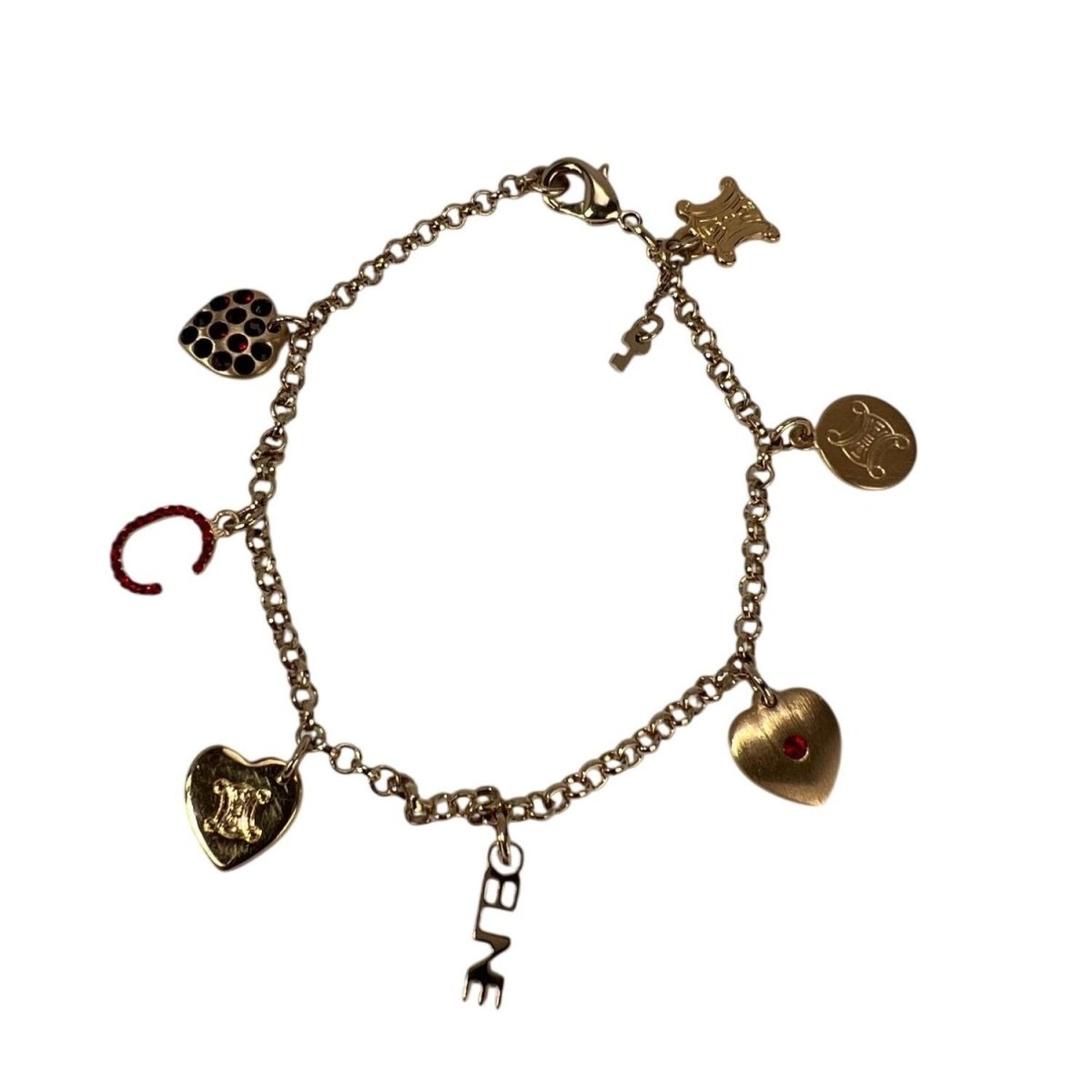 Celine Triomphe Gold metal Charm Bracelet - HOUSE OF SHE
