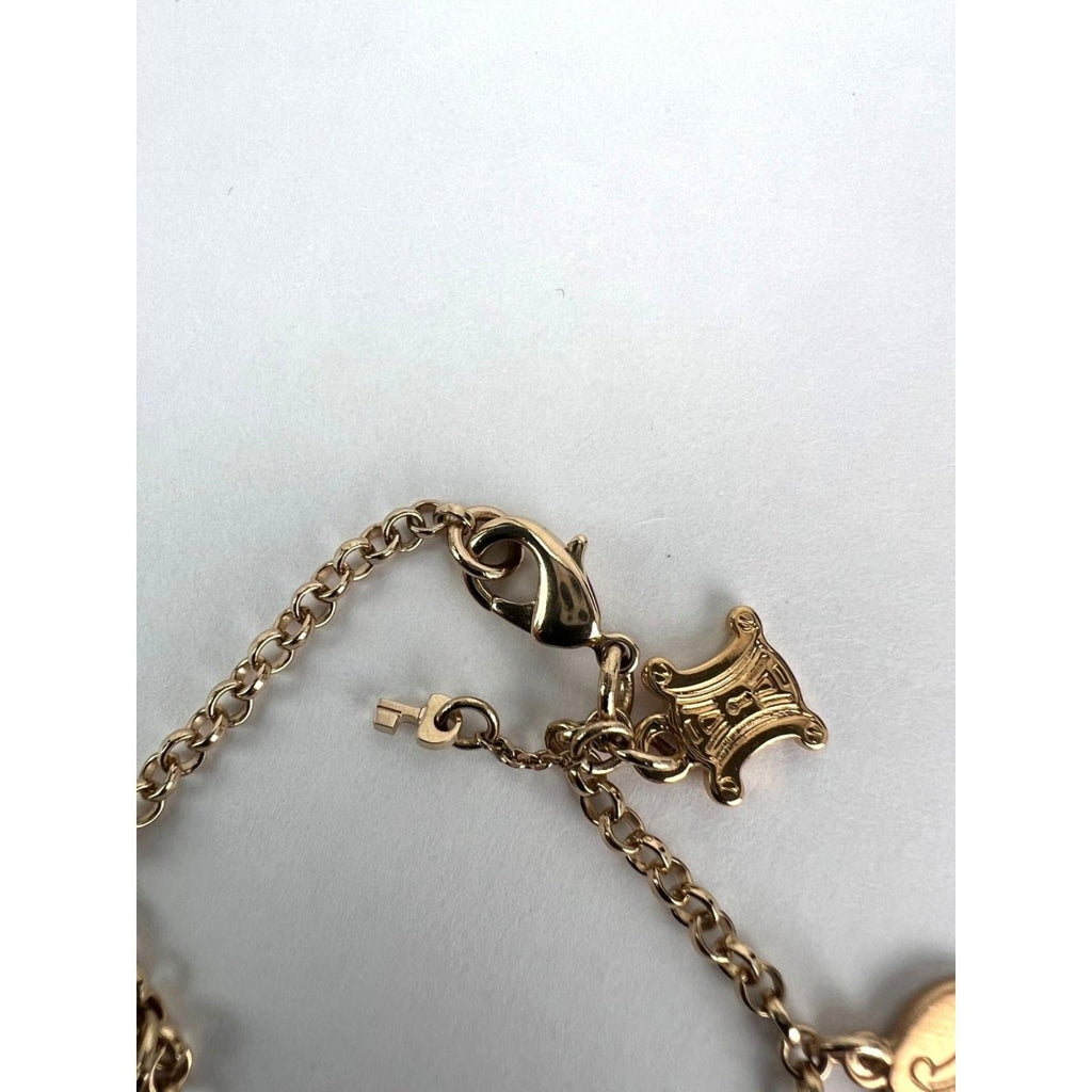 Celine Triomphe Gold metal Charm Bracelet - HOUSE OF SHE