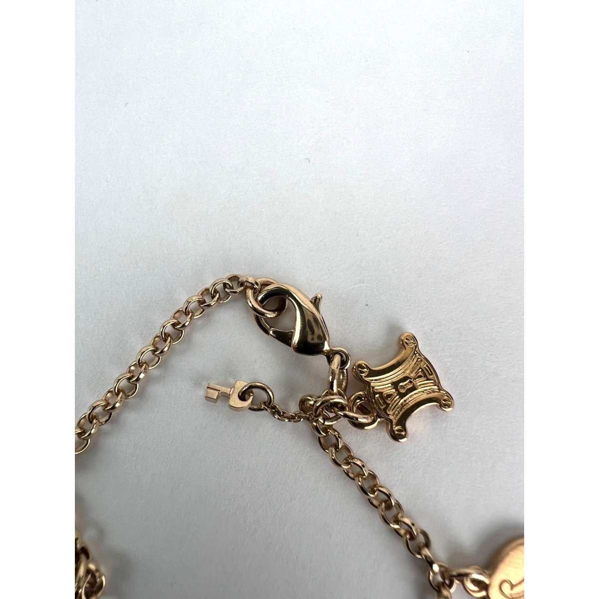 Celine Triomphe Gold metal Charm Bracelet - HOUSE OF SHE