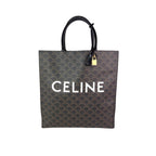 Celine Triomphe Vertical Cabas Black Monogram Canvas Tote - HOUSE OF SHE