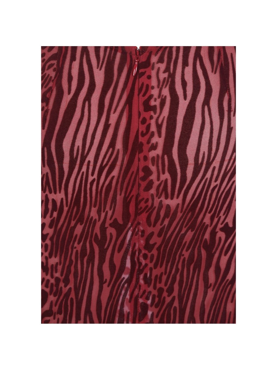 Cerise Scarlet Burnout Velvet Mesh Maxi Dress - HOUSE OF SHE
