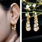 Certified Bezel Set Moissanite Hoop Dangle Earrings - HOUSE OF SHE