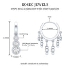 Certified Bezel Set Moissanite Hoop Dangle Earrings - HOUSE OF SHE