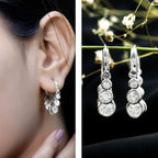 Certified Bezel Set Moissanite Hoop Dangle Earrings - HOUSE OF SHE