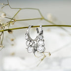 Certified Bezel Set Moissanite Hoop Dangle Earrings - HOUSE OF SHE