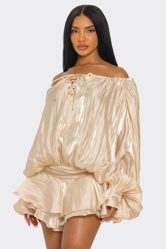 Champagne Dream Romper - HOUSE OF SHE