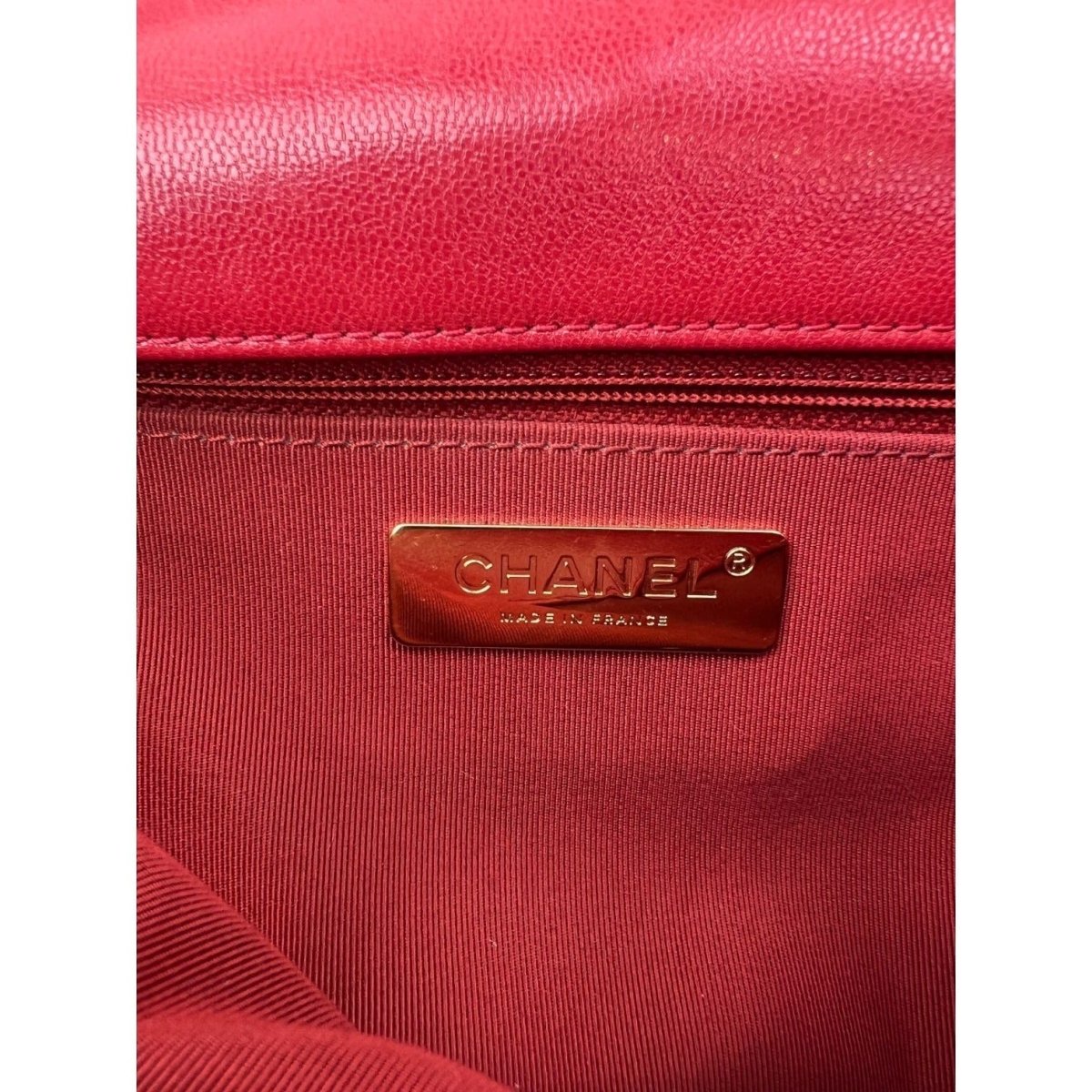 Chanel 19 Large Quilted Goatskin Silver and Gold Red Flap Bag - HOUSE OF SHE