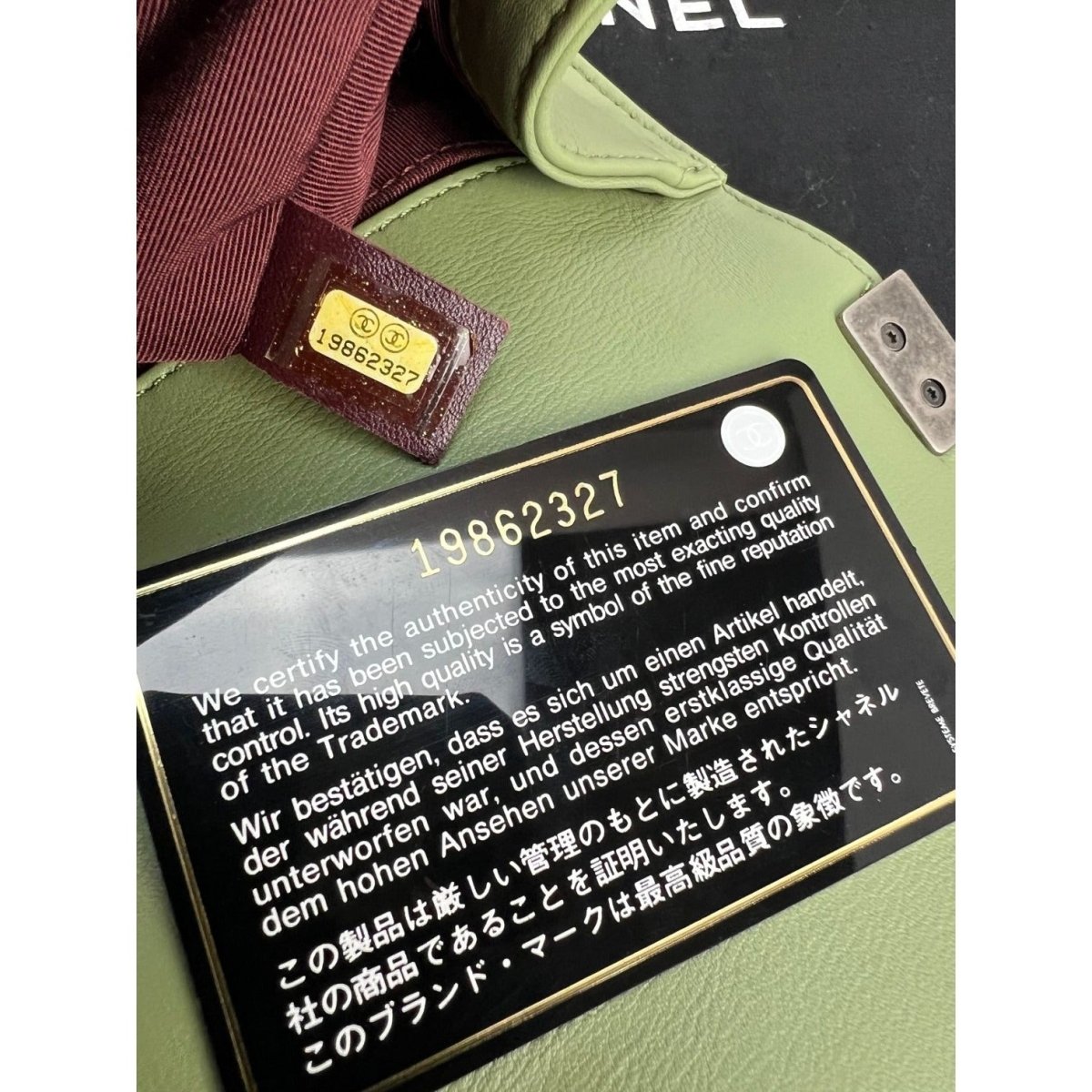 Chanel Calfskin Chevron Quilted Medium Boy Flap Light Green Bag - HOUSE OF SHE