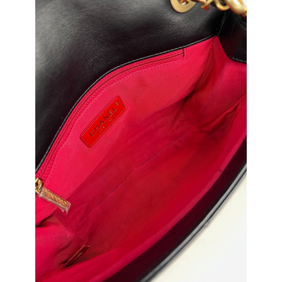 Chanel Calfskin Quilted Enchained Black Flap Shoulder Bag - HOUSE OF SHE