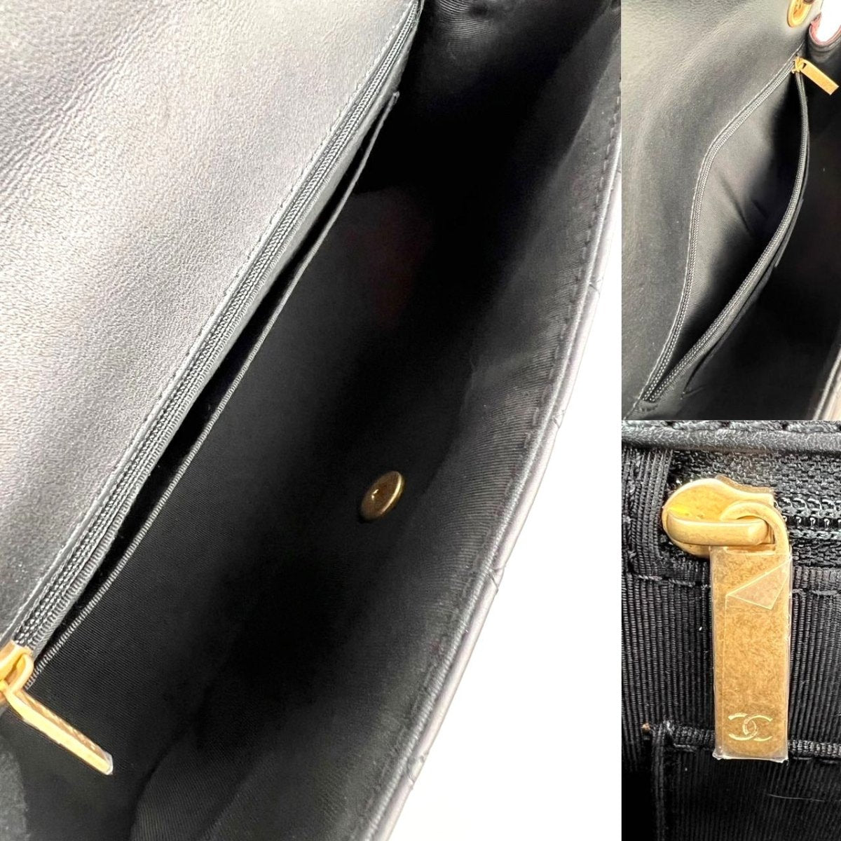 Chanel Calfskin Quilted Strap into Flap Black Burgundy Shoulder Bag - HOUSE OF SHE