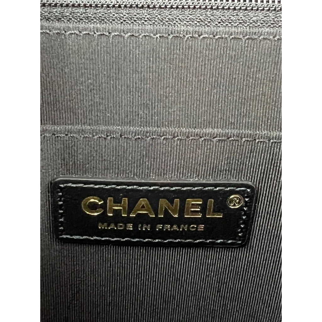 Chanel Calfskin Quilted Strap into Flap Black Burgundy Shoulder Bag - HOUSE OF SHE