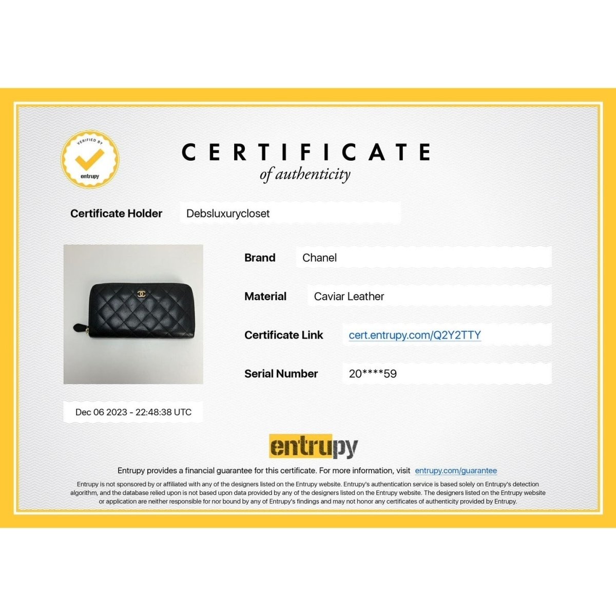 Chanel Caviar Quilted Large Gusset Zip Around Black Wallet - HOUSE OF SHE