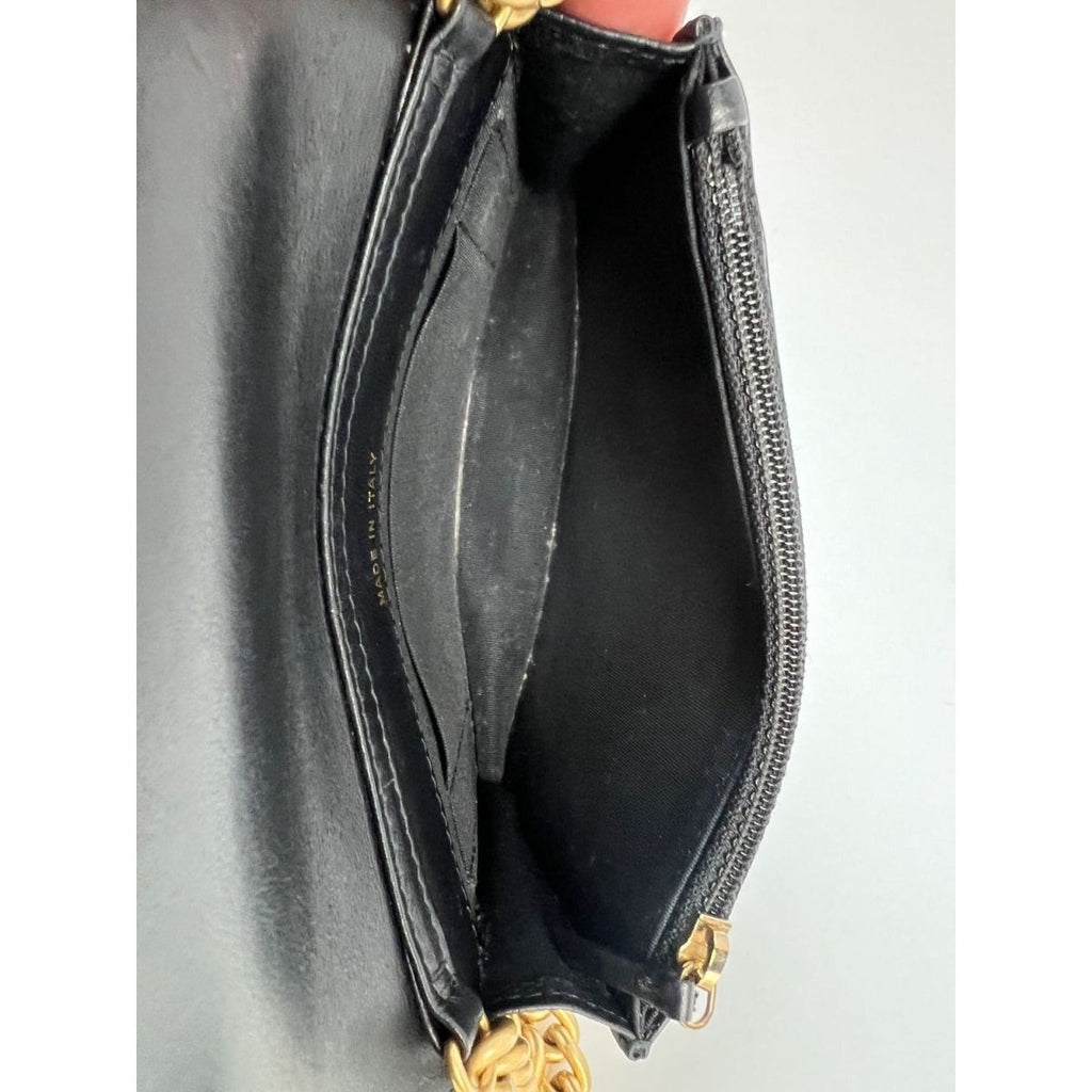 Chanel Caviar Quilted Mini Boy Clutch Wallet on a Chain Black - HOUSE OF SHE