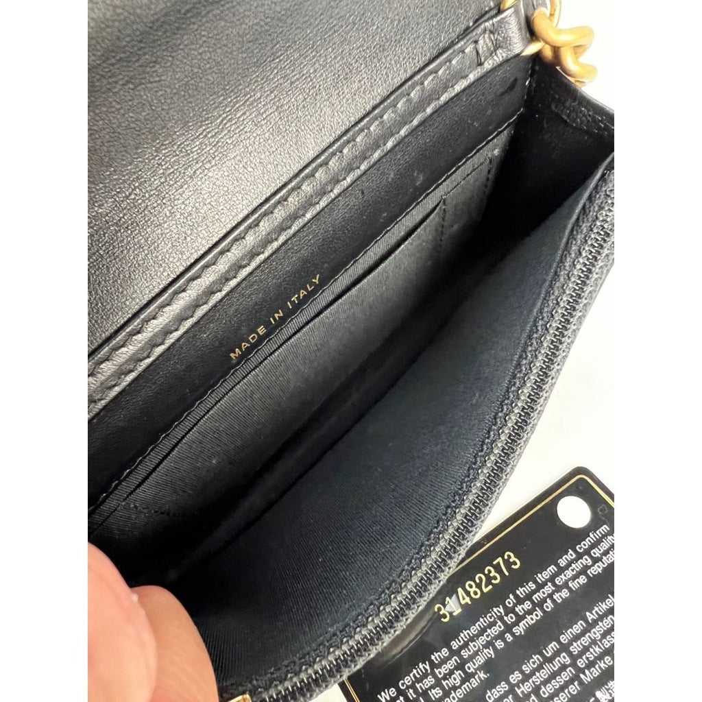 Chanel Caviar Quilted Mini Boy Clutch Wallet on a Chain Black - HOUSE OF SHE
