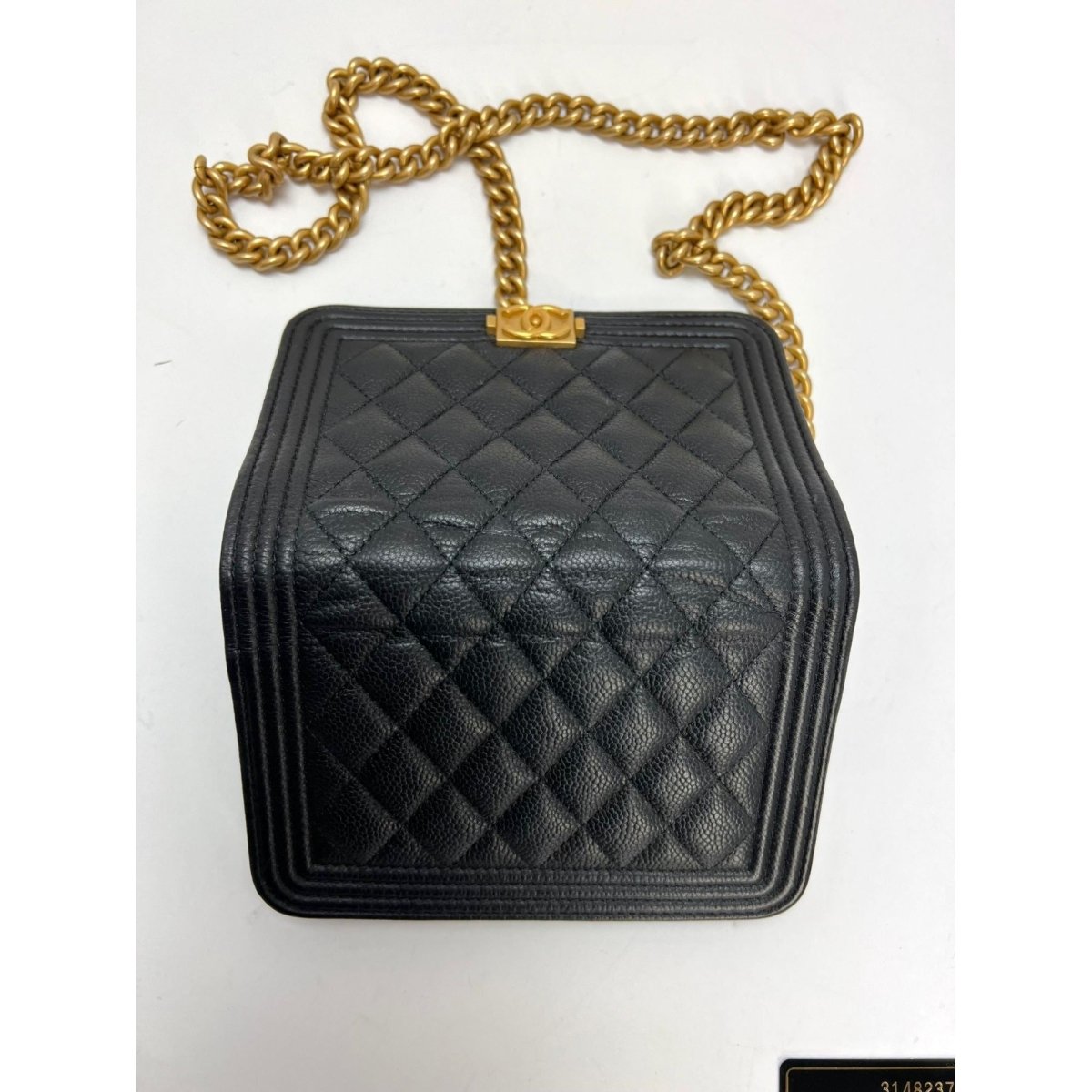Chanel Caviar Quilted Mini Boy Clutch Wallet on a Chain Black - HOUSE OF SHE