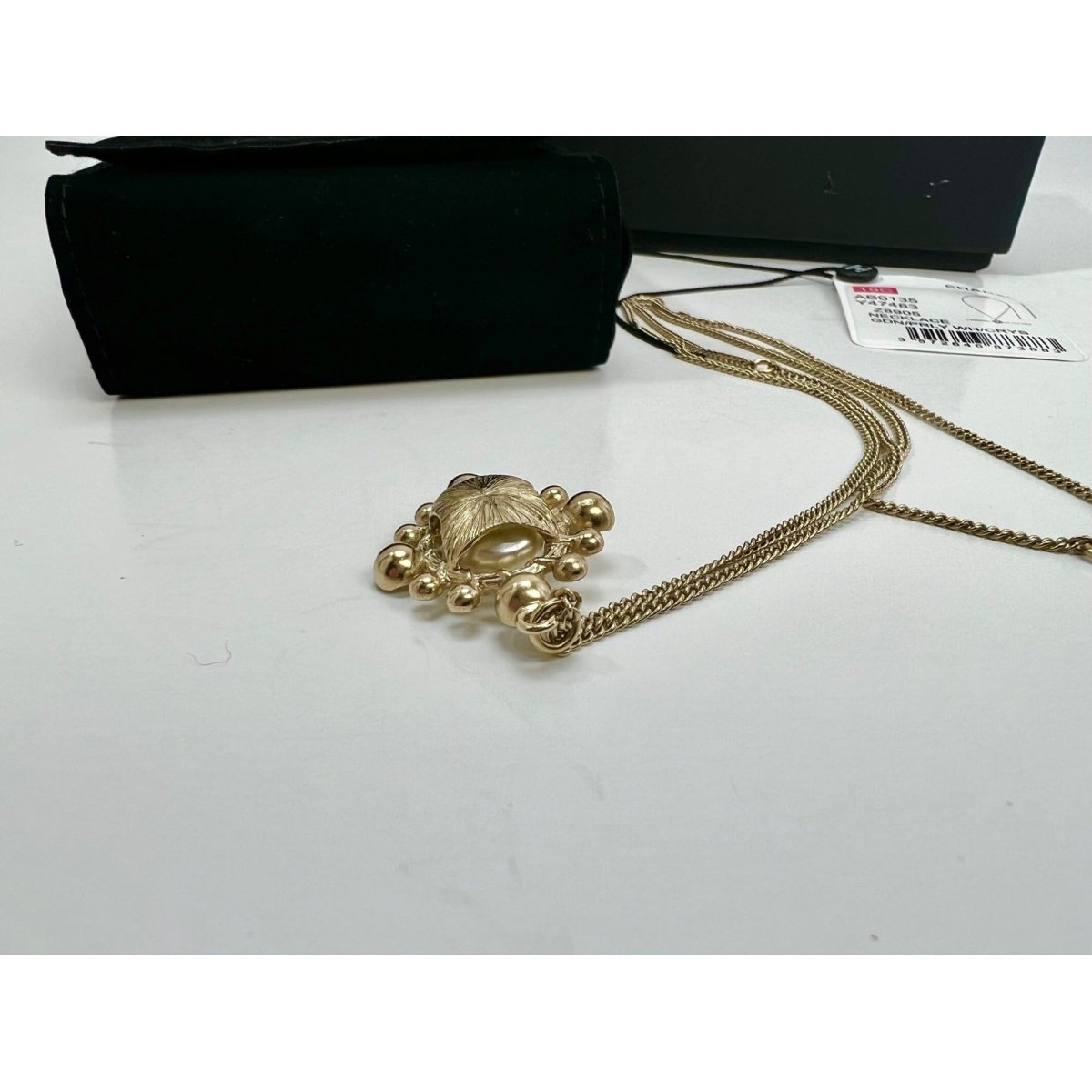 Chanel Crystal CC Necklace Gold Pearly Fashion Jewelry - HOUSE OF SHE