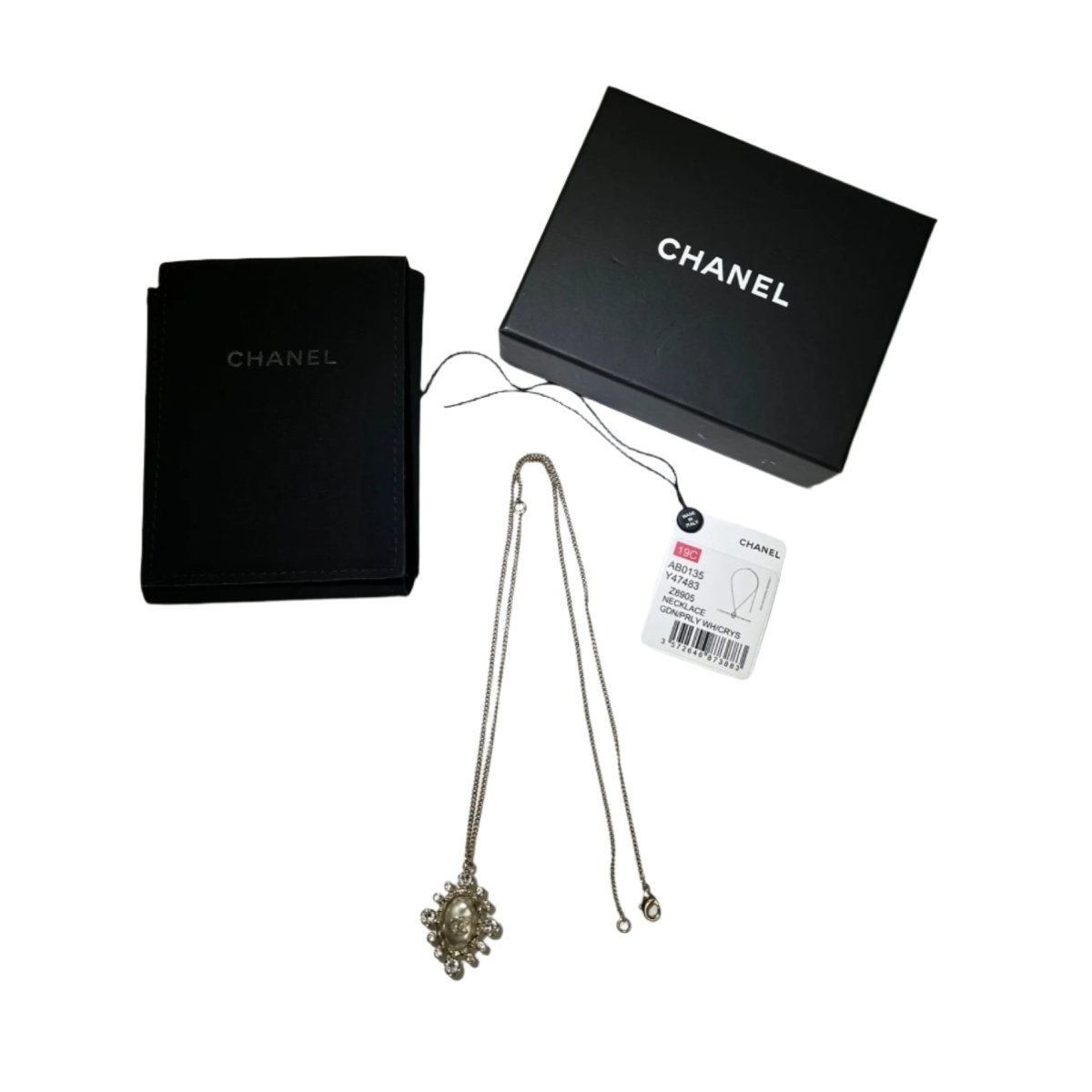 Chanel Crystal CC Necklace Gold Pearly Fashion Jewelry - HOUSE OF SHE