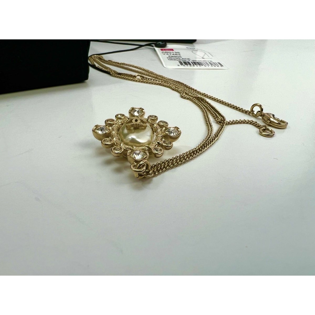 Chanel Crystal CC Necklace Gold Pearly Fashion Jewelry - HOUSE OF SHE