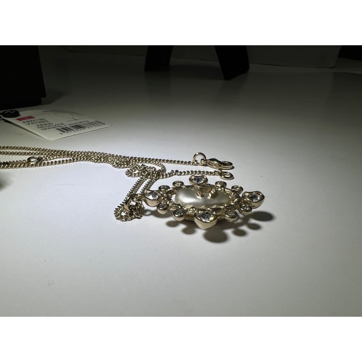 Chanel Crystal CC Necklace Gold Pearly Fashion Jewelry - HOUSE OF SHE