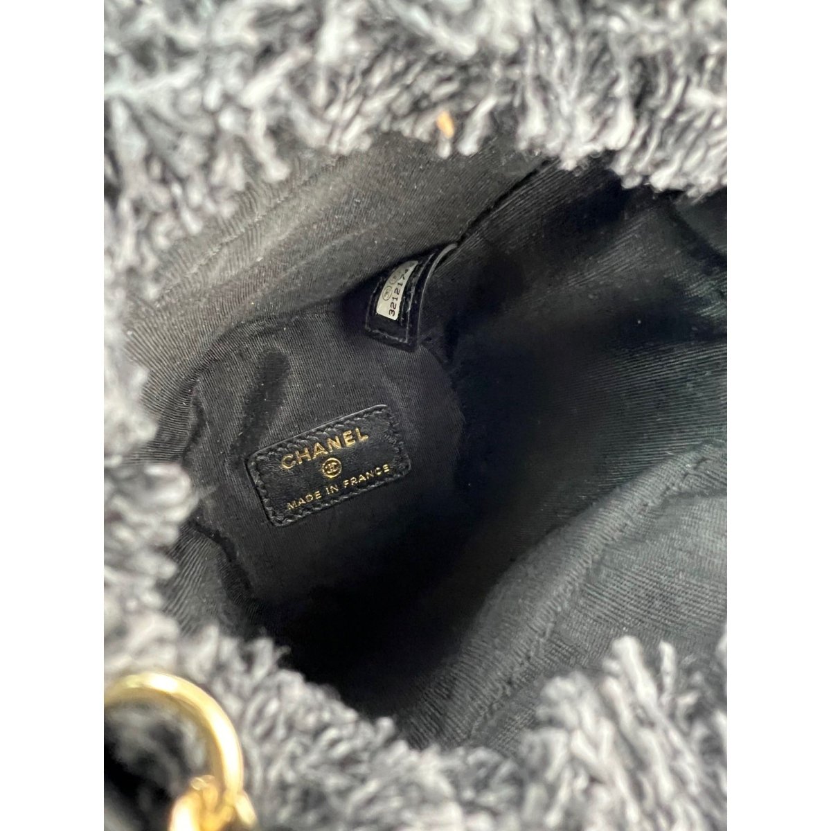 Chanel Denim Quilted Mood Mini Bucket With Chain Black - HOUSE OF SHE