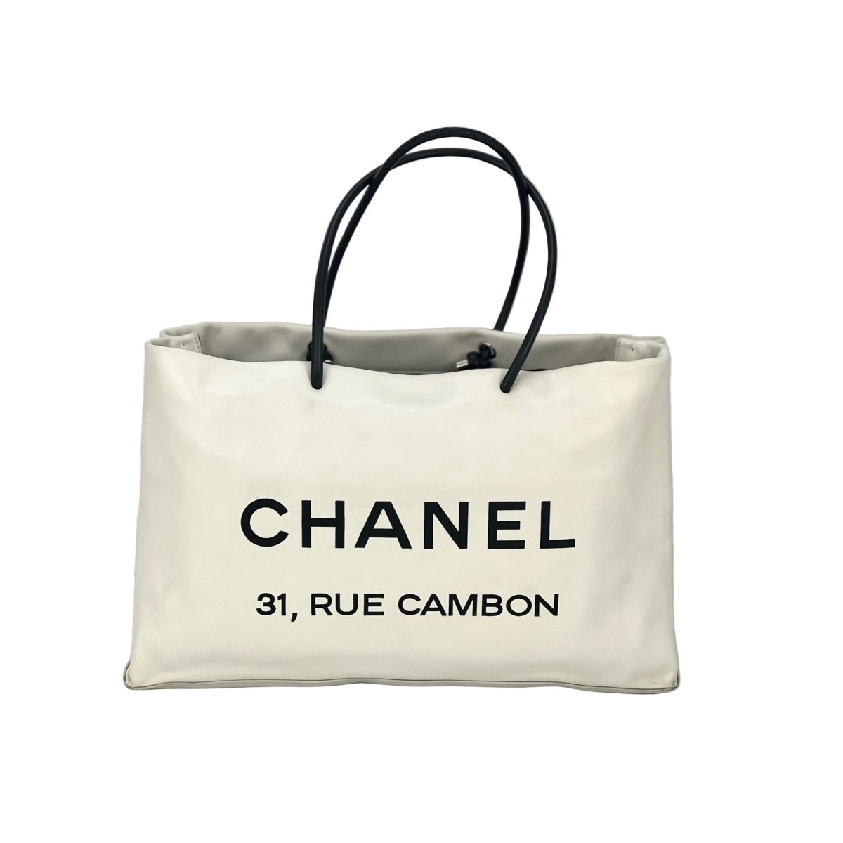 Chanel Essential 31 Rue Cambon Slopping White Leather Tote - HOUSE OF SHE