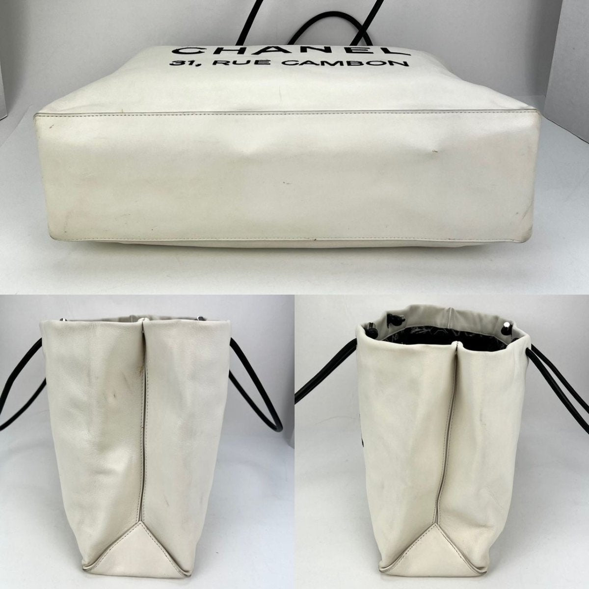 Chanel Essential 31 Rue Cambon Slopping White Leather Tote - HOUSE OF SHE