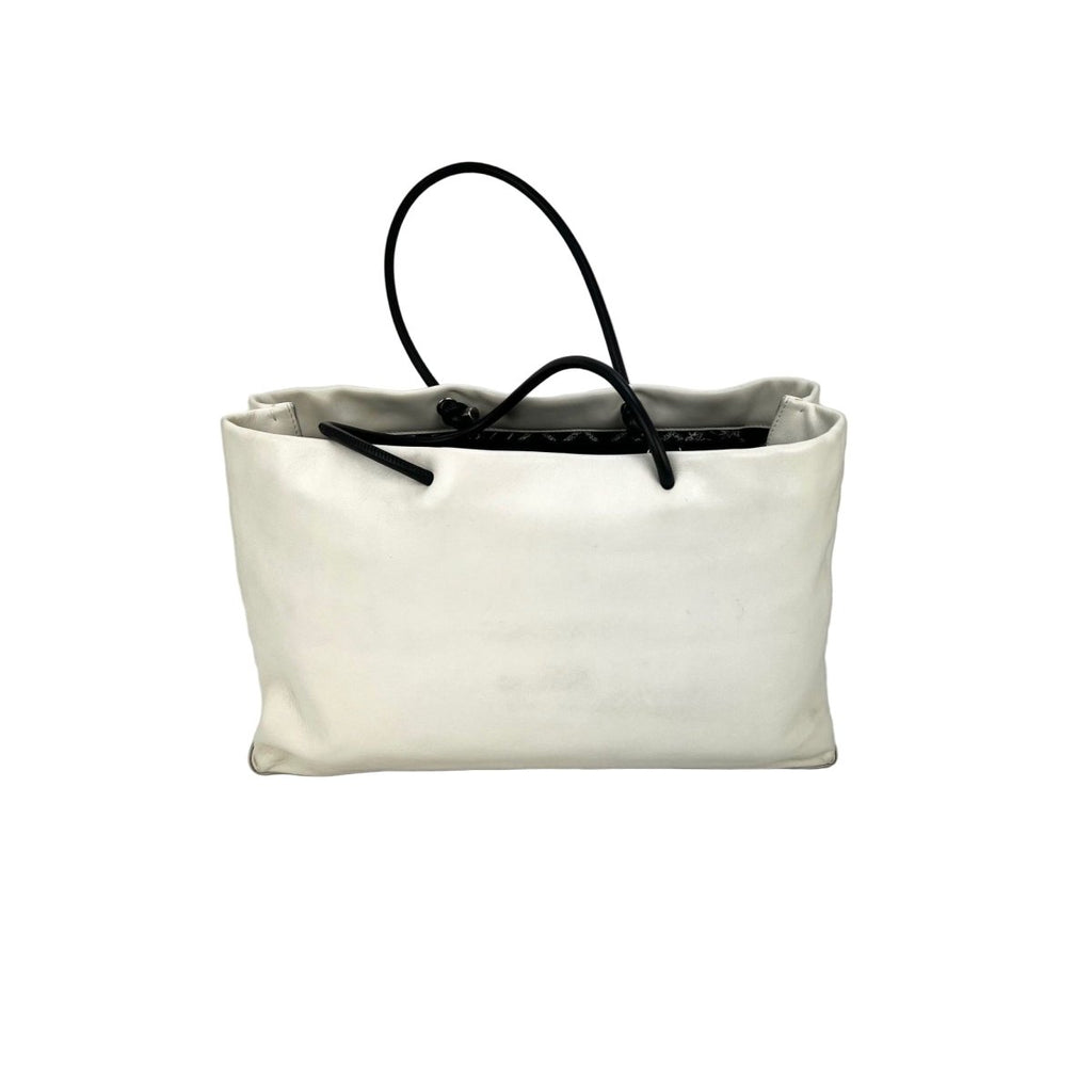Chanel Essential 31 Rue Cambon Slopping White Leather Tote - HOUSE OF SHE