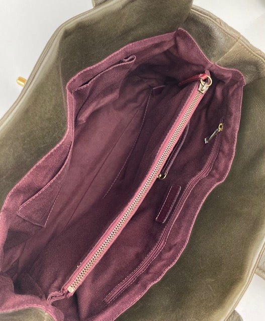 CHANEL Glazed Calfskin Shagreen Large Bindi CC Grey Tote Hand Bag - HOUSE OF SHE