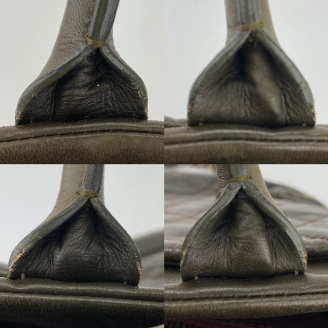 CHANEL Glazed Calfskin Shagreen Large Bindi CC Grey Tote Hand Bag - HOUSE OF SHE