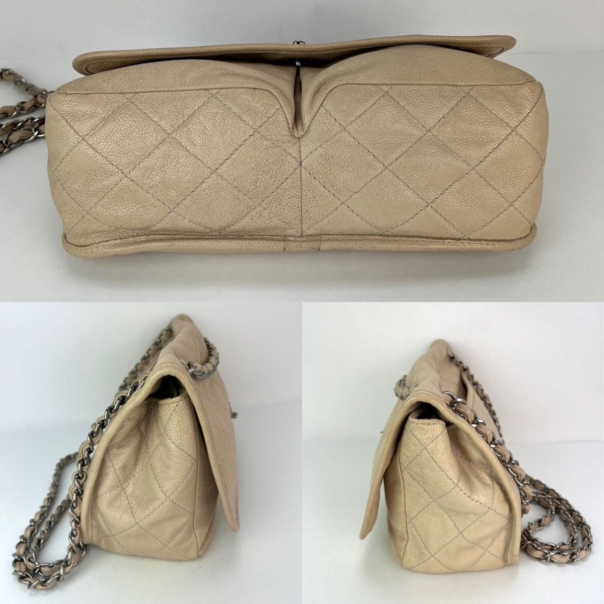 Chanel Grained leather Medium Natural Beauty Beige Flap Bag - HOUSE OF SHE