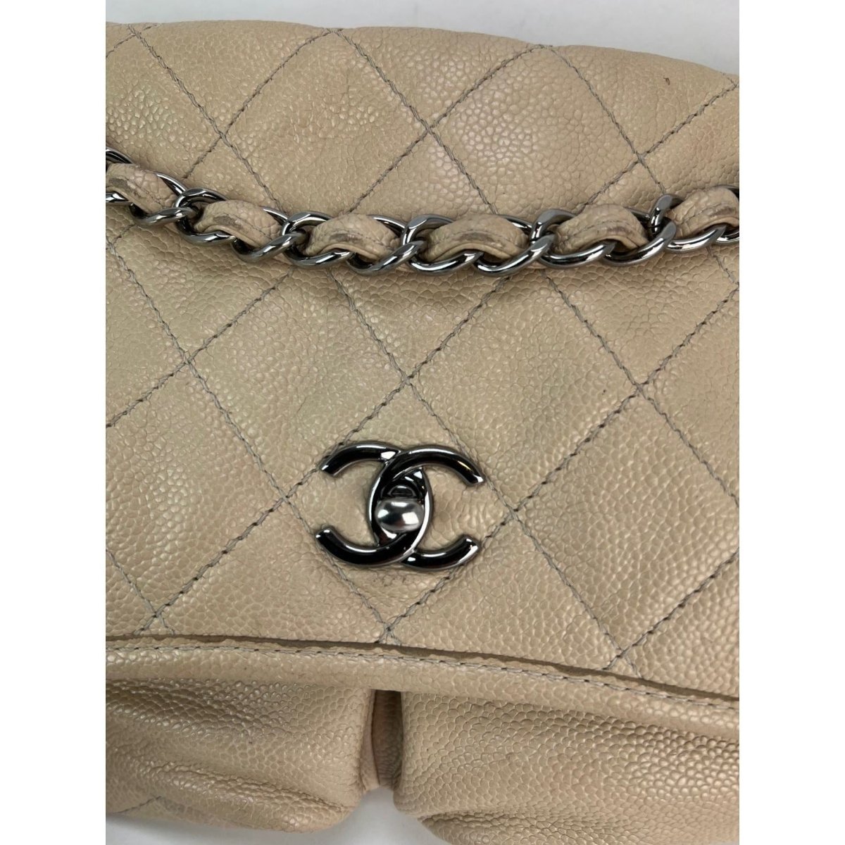 Chanel Grained leather Medium Natural Beauty Beige Flap Bag - HOUSE OF SHE