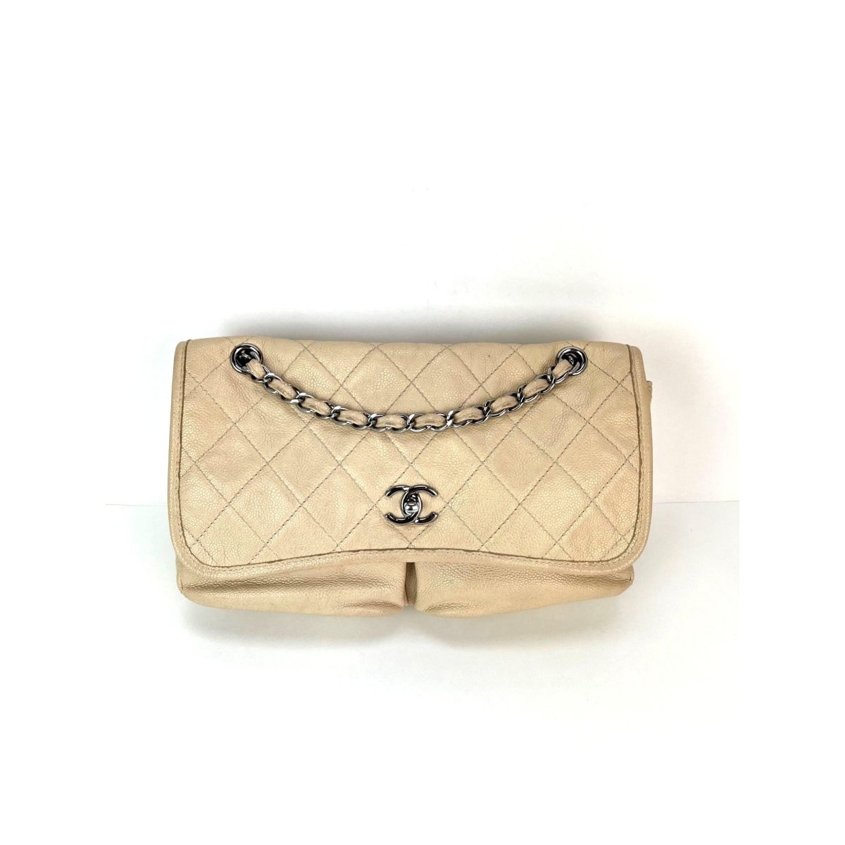 Chanel Grained leather Medium Natural Beauty Beige Flap Bag - HOUSE OF SHE