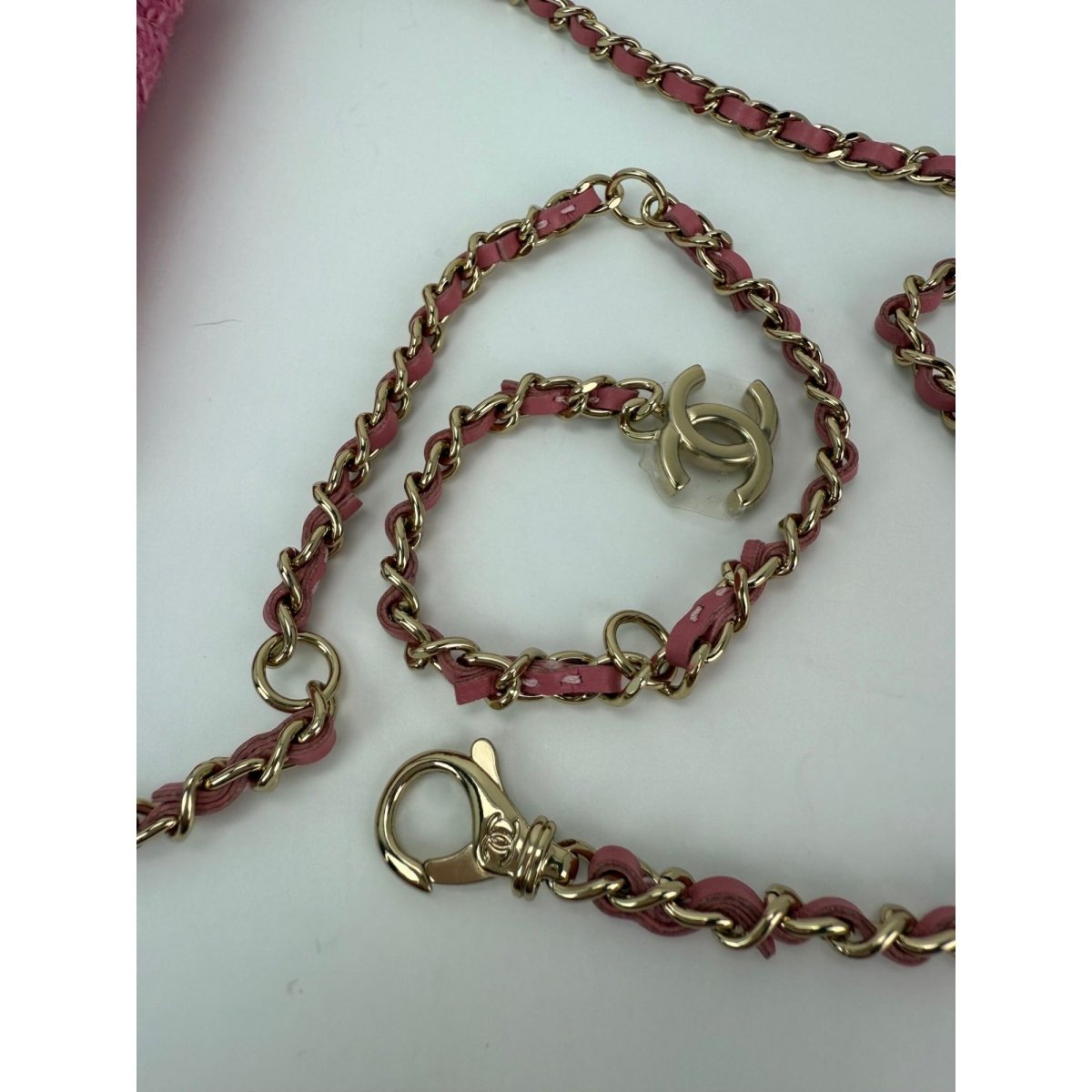 Chanel Tweed Quilted Mini Flap Pink Chain Waist Shoulder Bag - HOUSE OF SHE