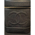 Chanel Vanity Cosmetic Case Black Caviar Leather Bag - HOUSE OF SHE