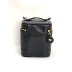Chanel Vanity Cosmetic Case Black Caviar Leather Bag - HOUSE OF SHE