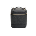 Chanel Vanity Cosmetic Case Black Caviar Leather Bag - HOUSE OF SHE