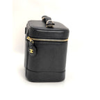 Chanel Vanity Cosmetic Case Black Caviar Leather Bag - HOUSE OF SHE