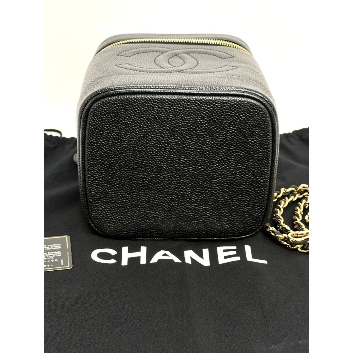 Chanel Vanity Cosmetic Case Black Caviar Leather Bag - HOUSE OF SHE