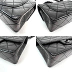 Chanel Vintage Quilted Lambskin Black Resin Chain Small Classic Single Flap Bag RARE - HOUSE OF SHE