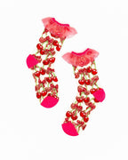 Cherry Bow Ruffle Sheer Crew Sock - HOUSE OF SHE