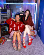 Cherry Bow Ruffle Sheer Crew Sock - HOUSE OF SHE