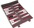 Christi Suede Roll - Up Backgammon Travel Set w/Playing Pieces - HOUSE OF SHE
